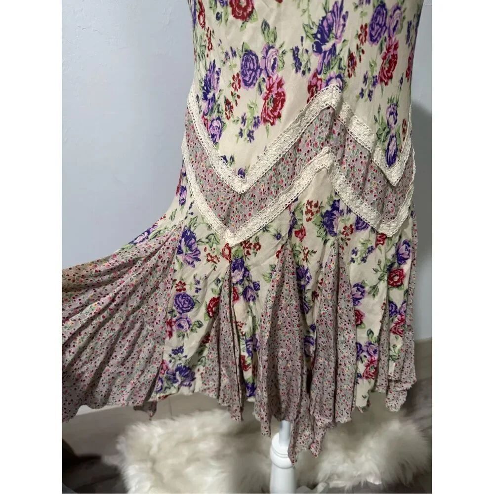 Free People intimately flower patch pattern lace fairy core dress SP - Picture 7 of 10
